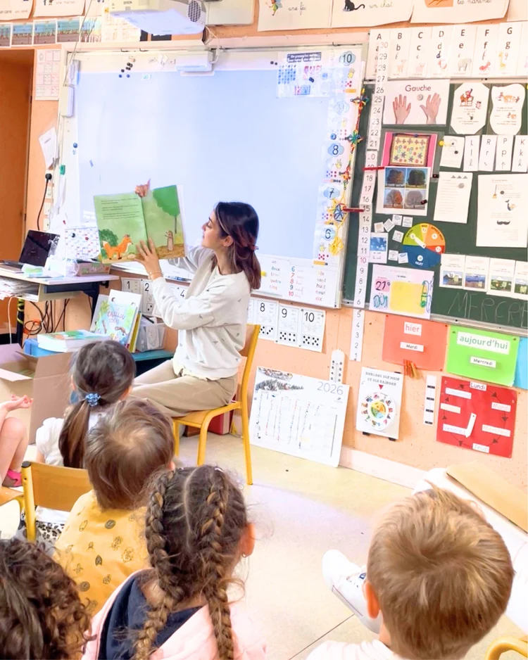 Léa Boyé lors d'un atelier à l'école de Béduer