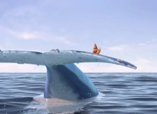 escargot sur la queue d'une baleine