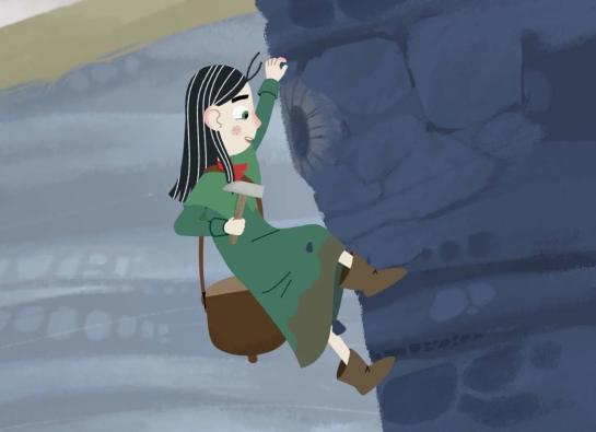 jeune fille qui escalade une falaise